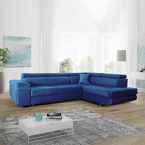LAGUNA BLUE CORNER SOFA BED