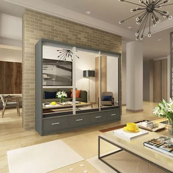 MAYFAIR GREY WARDROBE 250CM