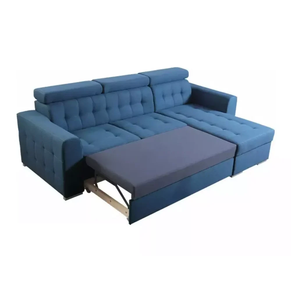 LYON L SHAPED SOFA SET BLUE - Image 5