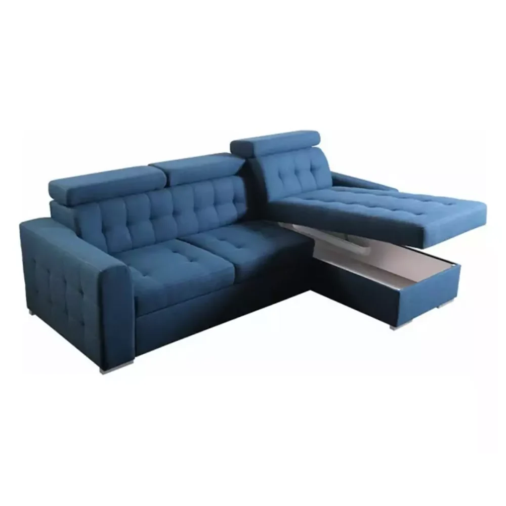 LYON L SHAPED SOFA SET BLUE - Image 4