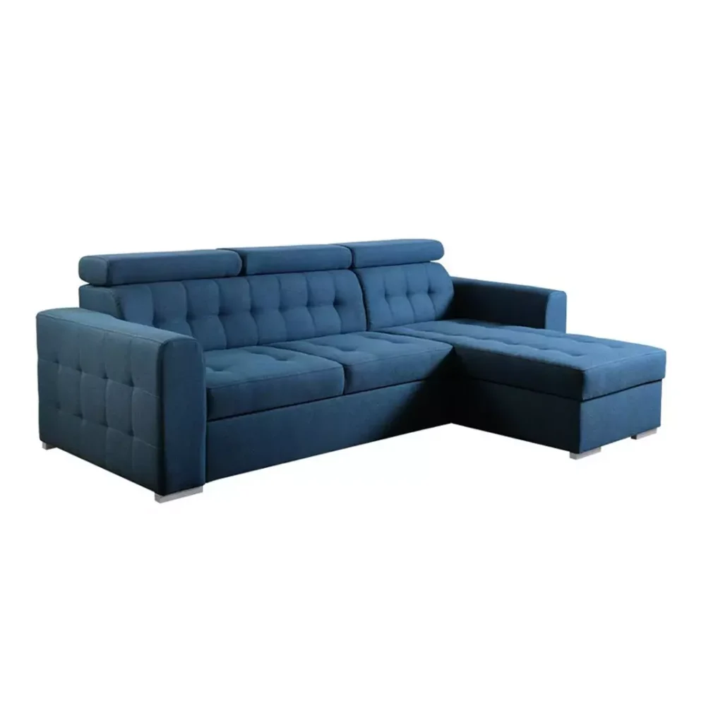 LYON L SHAPED SOFA SET BLUE - Image 3